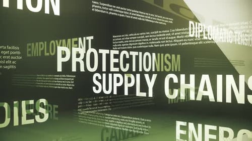 2025 Tariffs and Global Trade War Related Terms Seamless Animated Loop