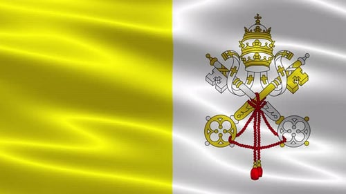 Waving Vatican City Flag Animation Loop