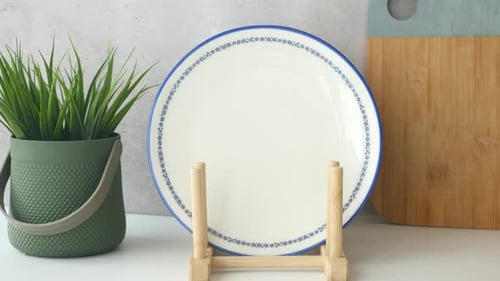 Round Bowl or Ceramic Plate on Kitchen Table