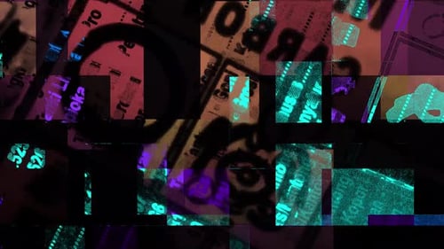 Digital Glitch Blocks Abstract Motion Background