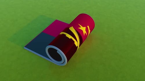 Angola National Flag Unroll Reveal Animation