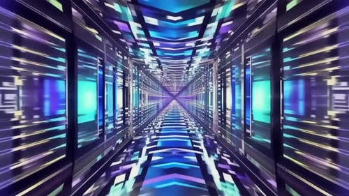 Futuristic Cyberpunk Neon Tunnel Motion Background