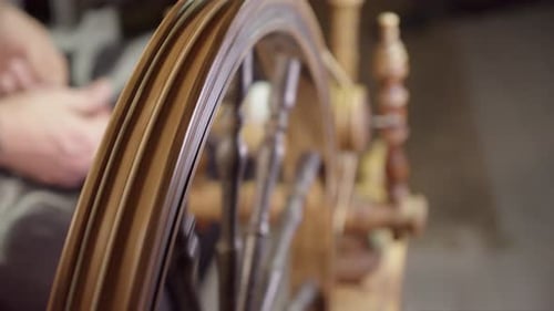 Spinning Wheel Rotating Close Up