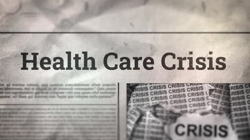 Animated Newspaper Headline: Health Care Crisis