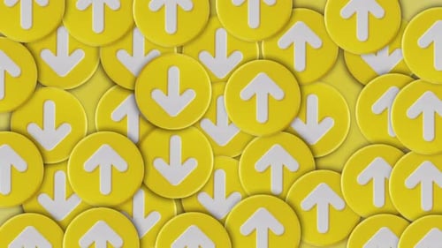 Boucle d'icône en forme de flèche jaune