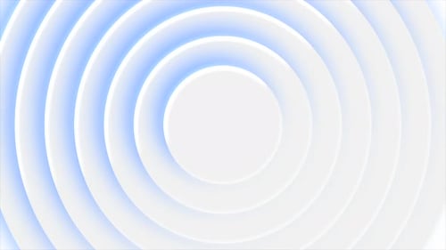 Abstract Looping White Circles with Blue Glow Background