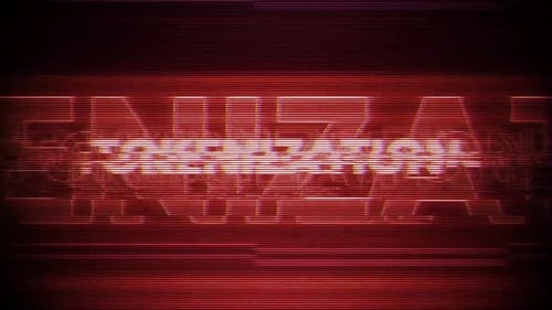 Digital Glitch Text Title Reveal with Scanline Effect