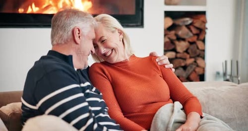 Senior Couple Laughing Together at Home