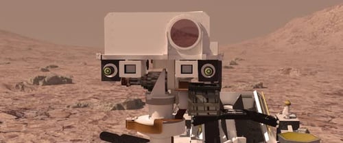 Mars Rover Exploring Red Planet Landscape 3D Animation