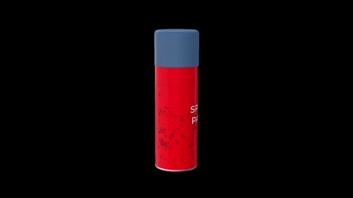 3D Rotating Red Spray Paint Can Animation