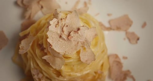 Close Up of Truffle Pasta Dish