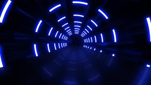 Blue Color Light Tunnel