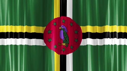 Dominica Flag Waving Curtain Loop Animation