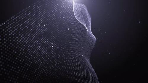 White Digital Technology Particle Wave Flow