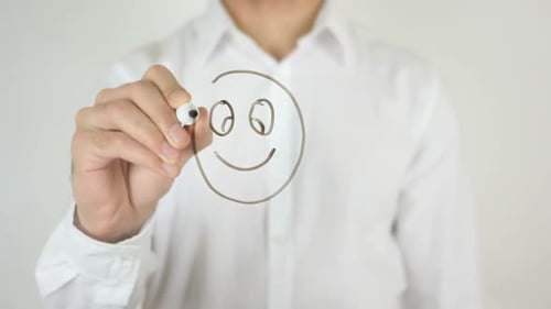 Smiling Face, Drawn on Glass