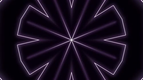 Pulsating Geometric Neon Kaleidoscope Lines Animated Loop