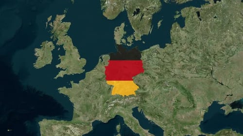 World Map Zoom to Germany Flag Reveal Animation