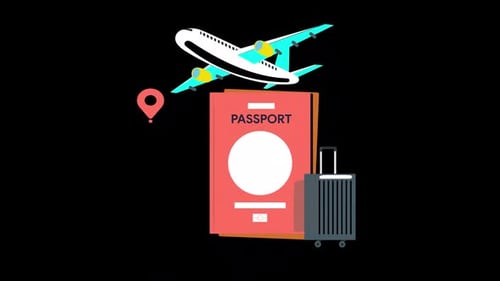 Animated Flat Design Travel and Tourism Icons Concept