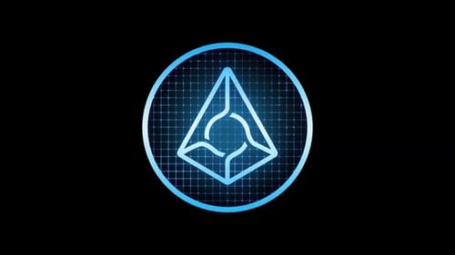 Futuristic Digital Icon Reveal with Glowing Grid