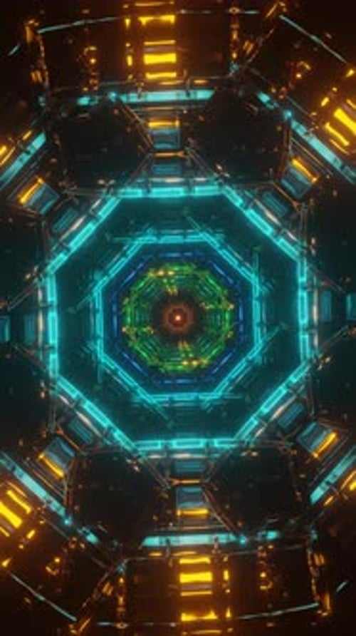 Vertical Video of Multicolor Pulsating Kaleidoscope Abstract Pattern Seamless Loop