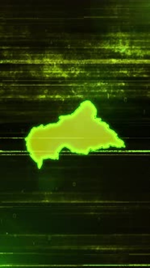 Central African Republic Digital Futuristic Glitch Map