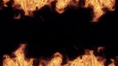 Seamless Burning Fire Flames On Alpha Background Channel Looped