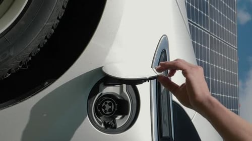 Vertical Video of EV Car Solar Panels