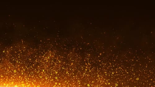 Golden Glittering Particles Abstract Motion Background