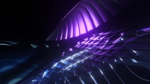 Glowing Abstract Geometric Wavy Pattern Loop Background