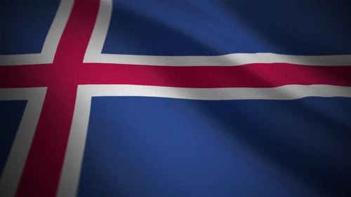Simulación de tela con la bandera de Islandia — Motion Graphics