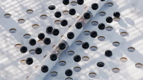 3D-Animation mit springenden Murmeln