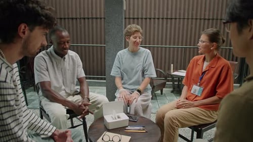 Adults in Group Therapy Talking Together
