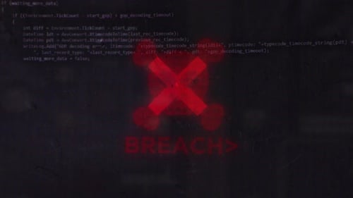 Digital System Breach Warning Glitch Text Animation