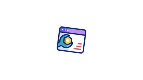 Animated Flat Design Web Browser Settings Icon