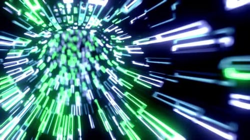 A Tunnel Of Bright Neon Lines