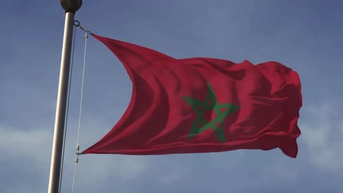 Realistic Flag Of Morocco