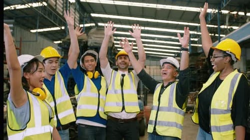 Engineering people are Hand coordination in heavy factory industry