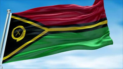 Vanuatu Flag Waving Realistic Animation