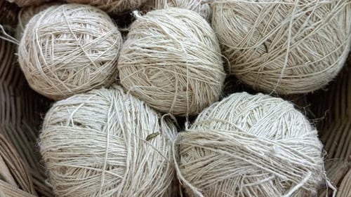 Linen Ball. Natural Fibre Textile