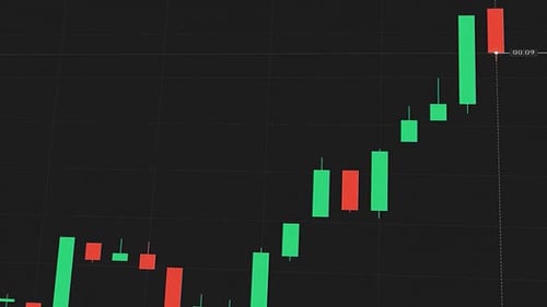 Animated Stock Market Chart Showing Rising and Falling Values