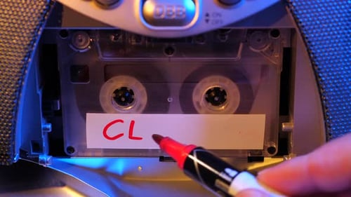Writing with a Marker on Old Vintage Tape Audio Cassette Classic
