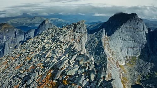 Aerial View of a Mountain Range