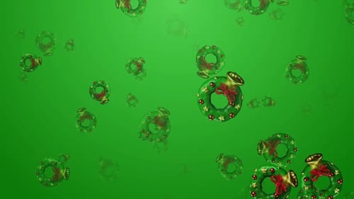 Christmas 3d icons Wreath Loop Animation Background