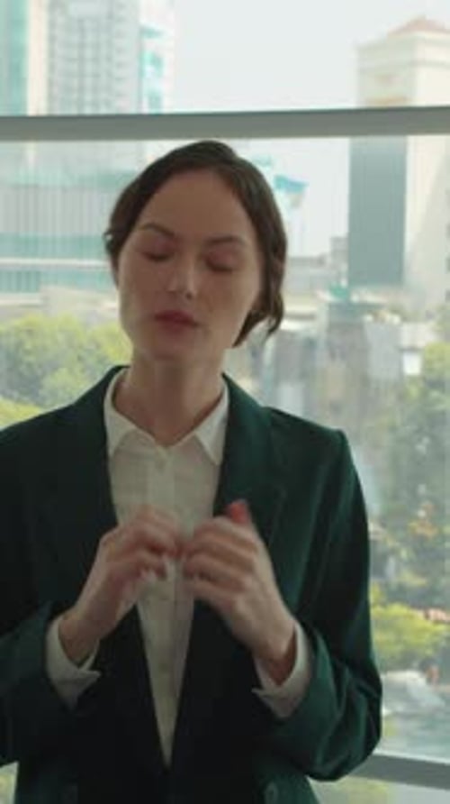 Professional Woman Explaining Ideas in an Office Setting