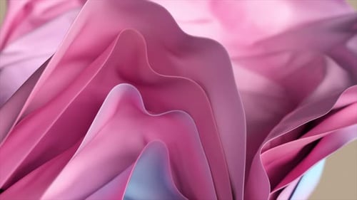 Abstract Fluid Pink and Blue Fabric Waves Loop