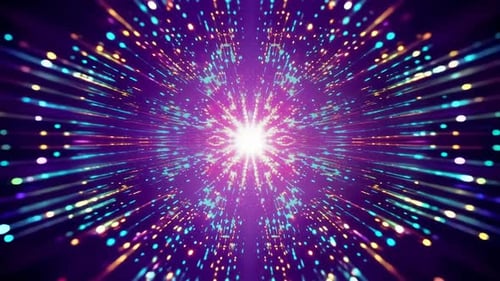 Abstract Particle Explosion Background with Glowing Light St