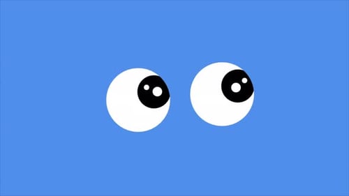 Cartoon Eyes Looking Around Flat Animation
