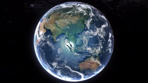 Realistic Earth From Space Zoom In Clouds Western Sahara