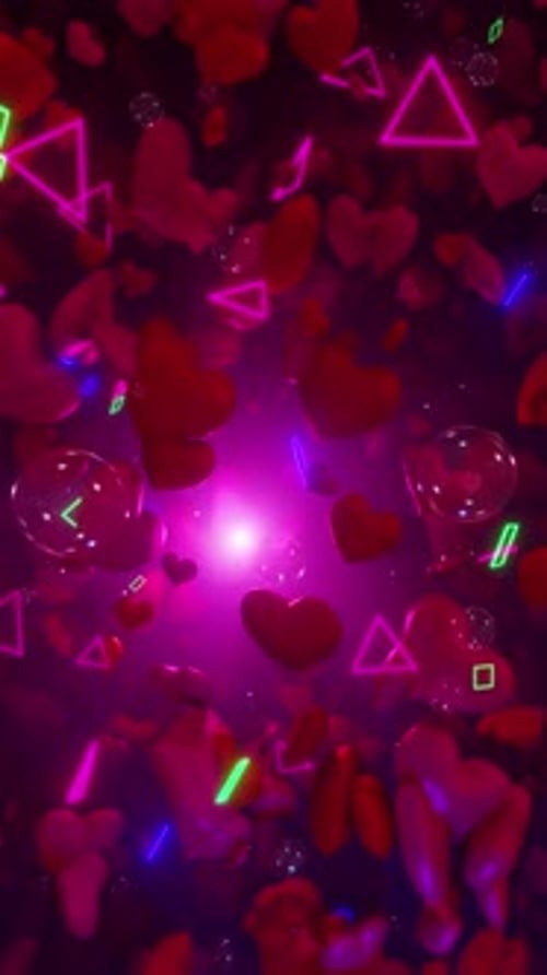 Bubbles Heart In Love Neon 02 HD