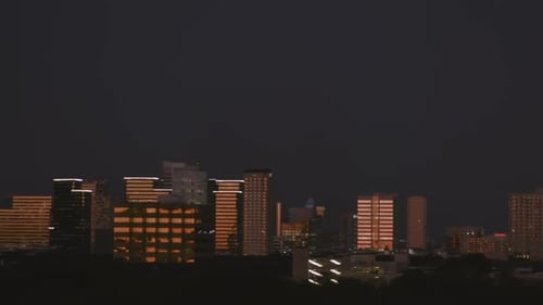 Houston, Texas skyline at dusk.